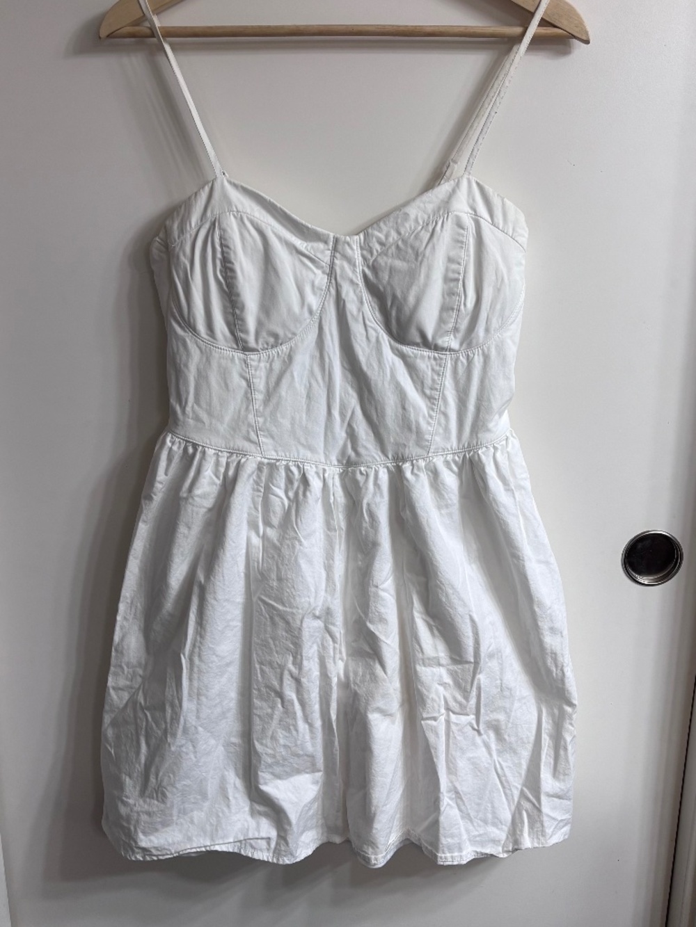 No Boundaries White Bustier Mini Dress 100% Cotton Size Large Skater Corse